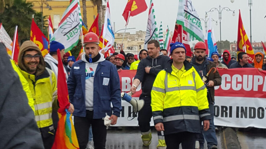 Joint union manifestation at ILVA in Taranto