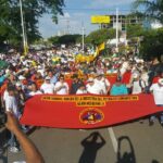 Marcha de la USO para exigir al Gobierno Nacional que ejecute el Proyecto de Modernización de la Refinería en Barrancabermeja