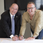 Valter Sanches, IndustriALL General Secretary, and Nick Beighton, CEO ASOS, sign the first GFA for an e-commerce brand.