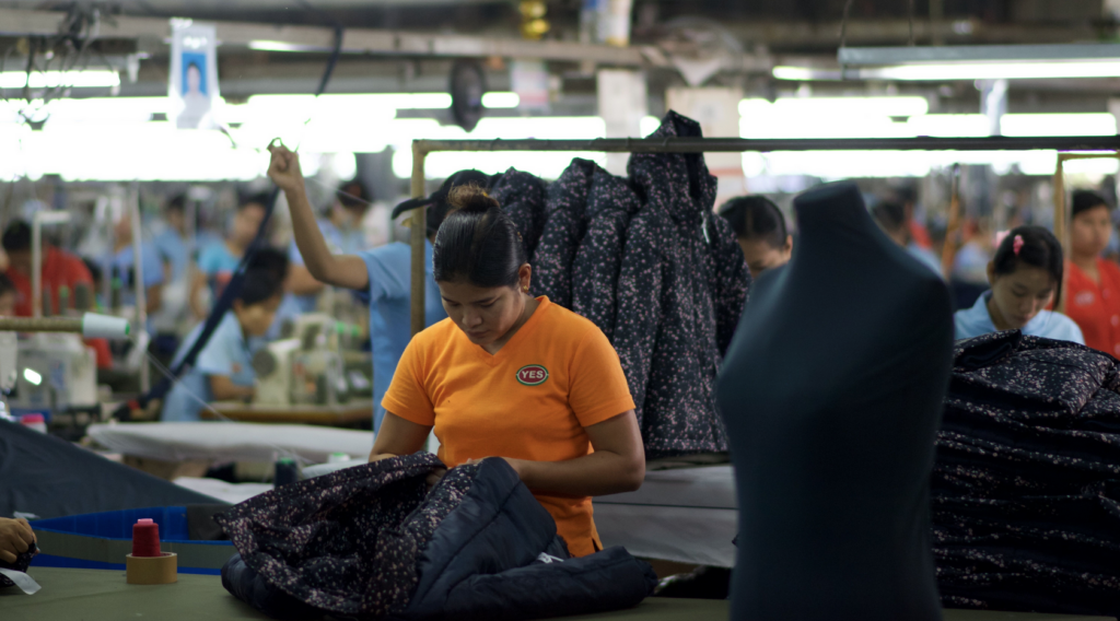 Worker at Yes garment factory, Yangon, Myanmar, March 2018