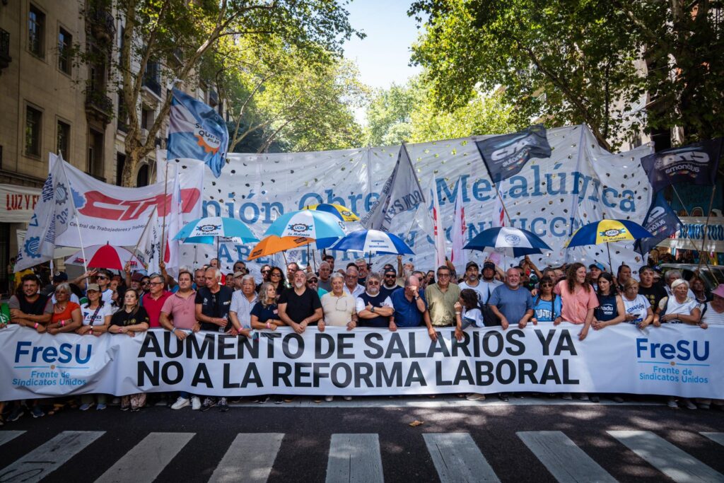 Protest against labour reform in Argentina on 11 February, 2026.