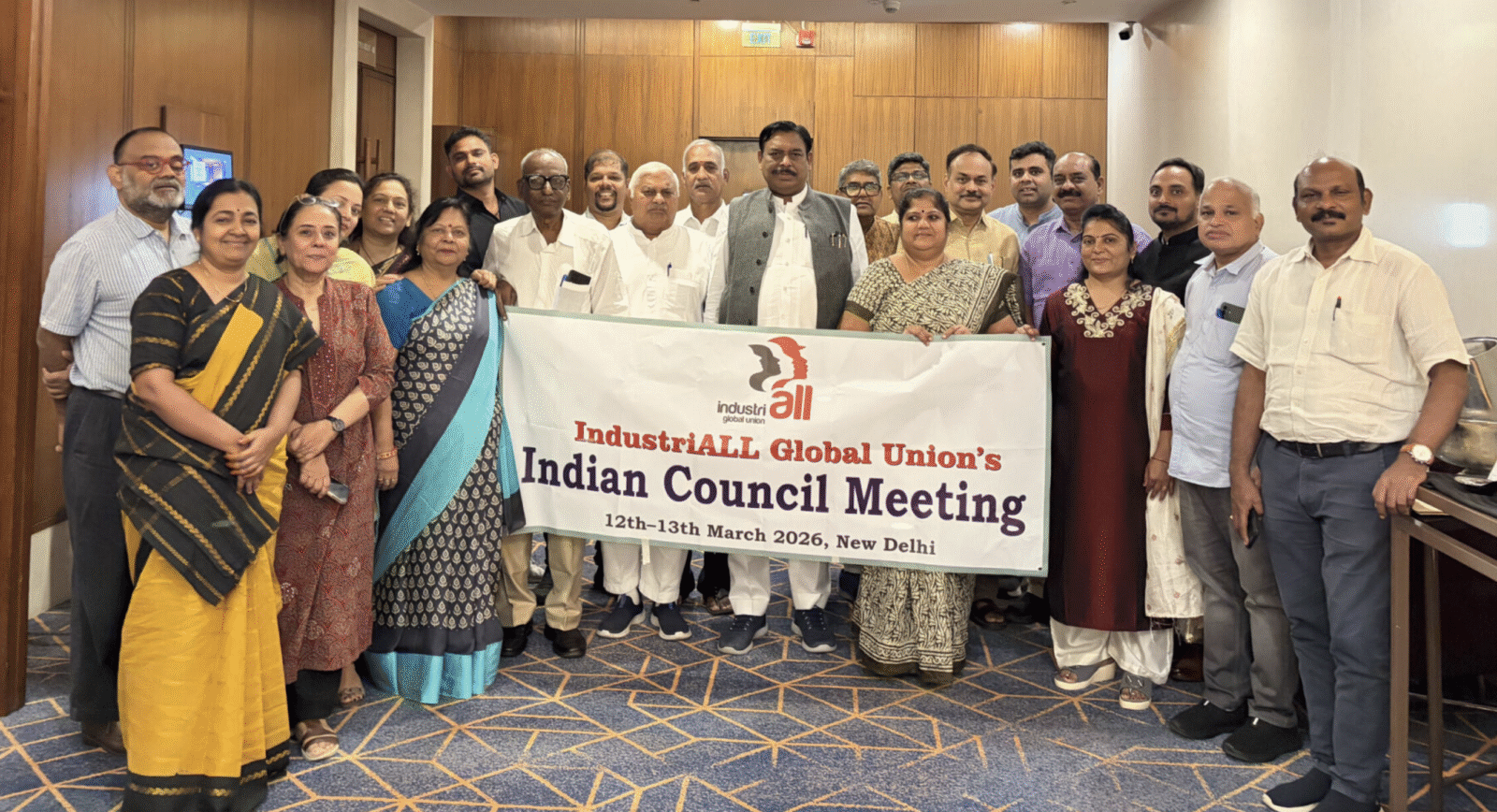 Participants at IndustriALL Global Union's Indian Council Meeting, New Delhi, 12–13 March 2026