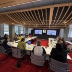 Christiane Benner visits IndustriALL Geneva offices — full room, 25 March 2026