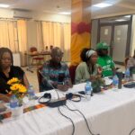 Participants in discussion at AGN-IndustriALL just transition meeting, Accra, Ghana, May 2026