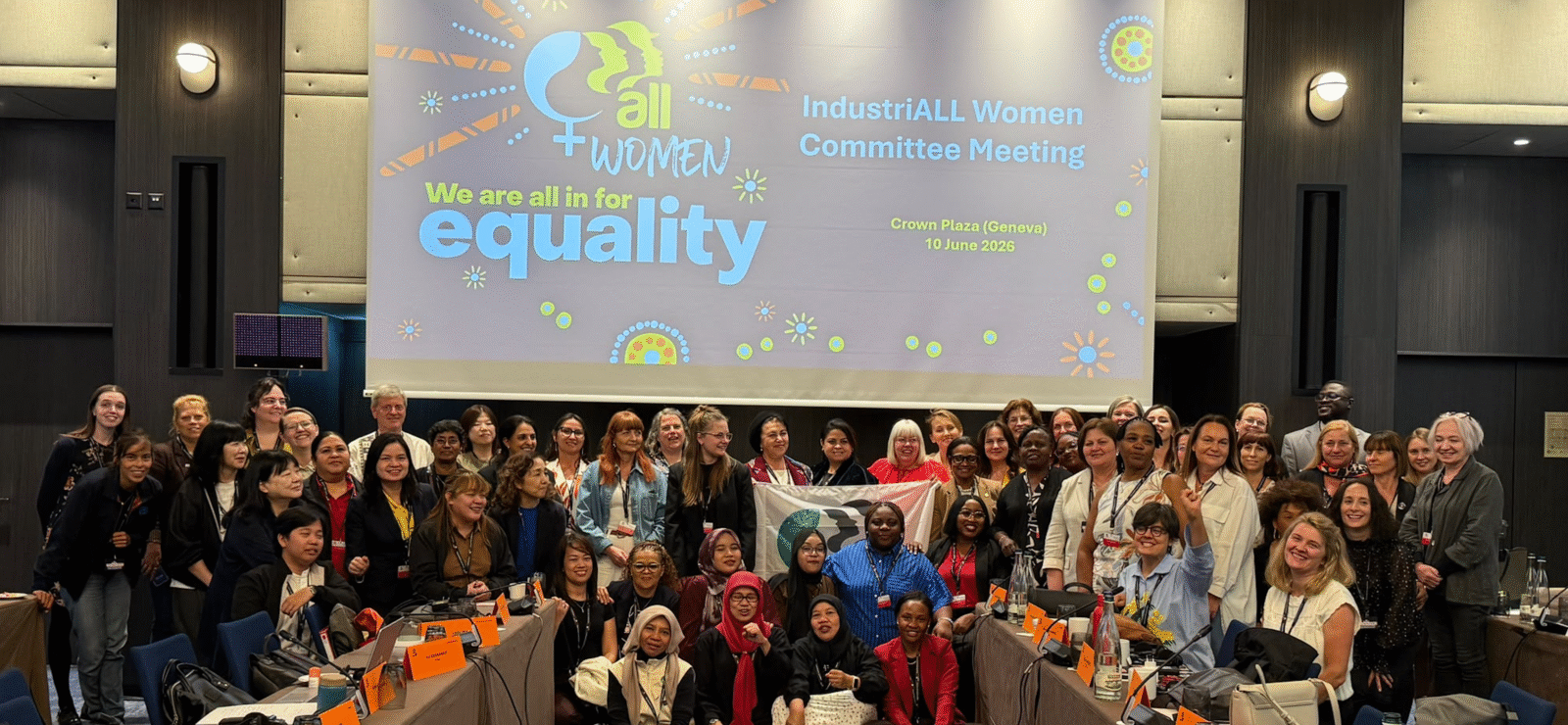 IndustriALL women's committee group photo, Geneva, 10 June 2026