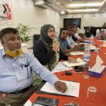 A participant speaks during the IndustriALL organizing workshop for the Bangladesh ship recycling sector, Chattogram, 18 June 2026a