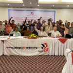 Union organizers at the IndustriALL organising workshop for the Bangladesh ship recycling sector raise their fists in solidarity, Chattogram, 19 June 2026