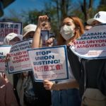 TTLU members and supporters demand an end to union busting at TaiDoc Technology Corporation.