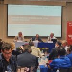 Participantes del Seminario-Taller Internacional sobre Derechos Sindicales en México y la revisión del T-MEC durante una sesión sobre sindicalismo democrático y negociación colectiva.
