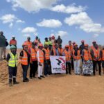 Union delegates tour the limestone extraction pit at Dangote's Mtwara plant