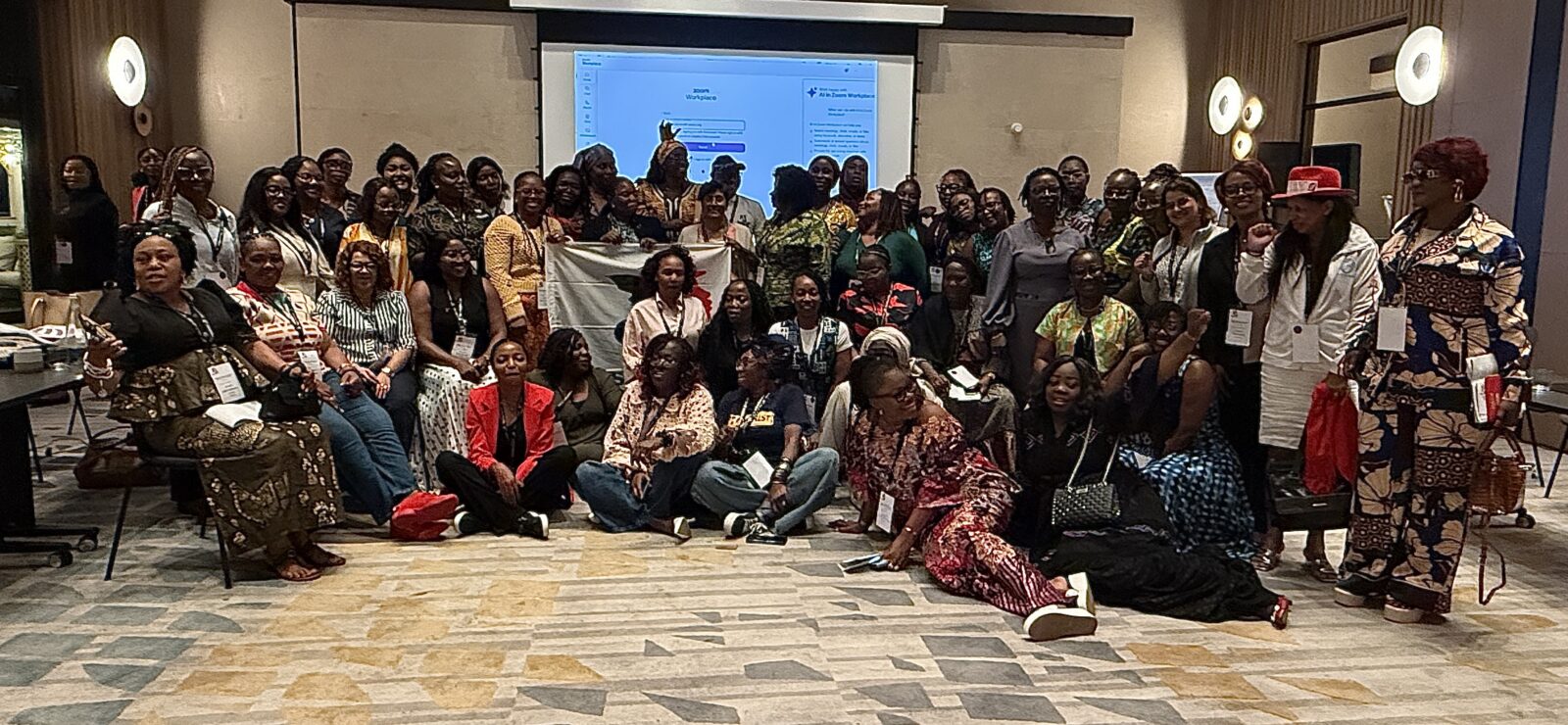 Group photo at IndustriALL's sub-Saharan Africa regional women's committee meeting in Abidjan, Côte d'Ivoire, on 28 September 2026.