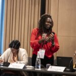 Speaker at at IndustriALL's sub-Saharan Africa regional women's committee