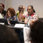Susan Khumalo speaking at IndustriALL's sub-Saharan Africa regional women's committee meeting