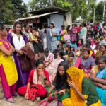 Garment workers from Shahi Exports and Laguna Clothing protest new rules that make them wait three years to access their pension savings.