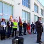 French unions are opposing the job cuts and plant closures.