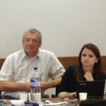 Геннадий Михайлюк (Профсоюз работников атомной энергетики и промышленности Украины) и Мария Ткаченко (Фонд им. Ф. Эберта) 