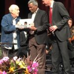 Amirul Haque Amin, president of IndustriALL affiliate National Garment Workers Federation (NGWF) in Bangladesh receiving the Nuremberg International Human Rights Award.