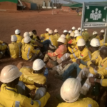 Участники забастовки на шахте Nord Gold Bissa