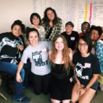 Morgan Currier, second left, with fellow USAS activists. Photo credit: USAS