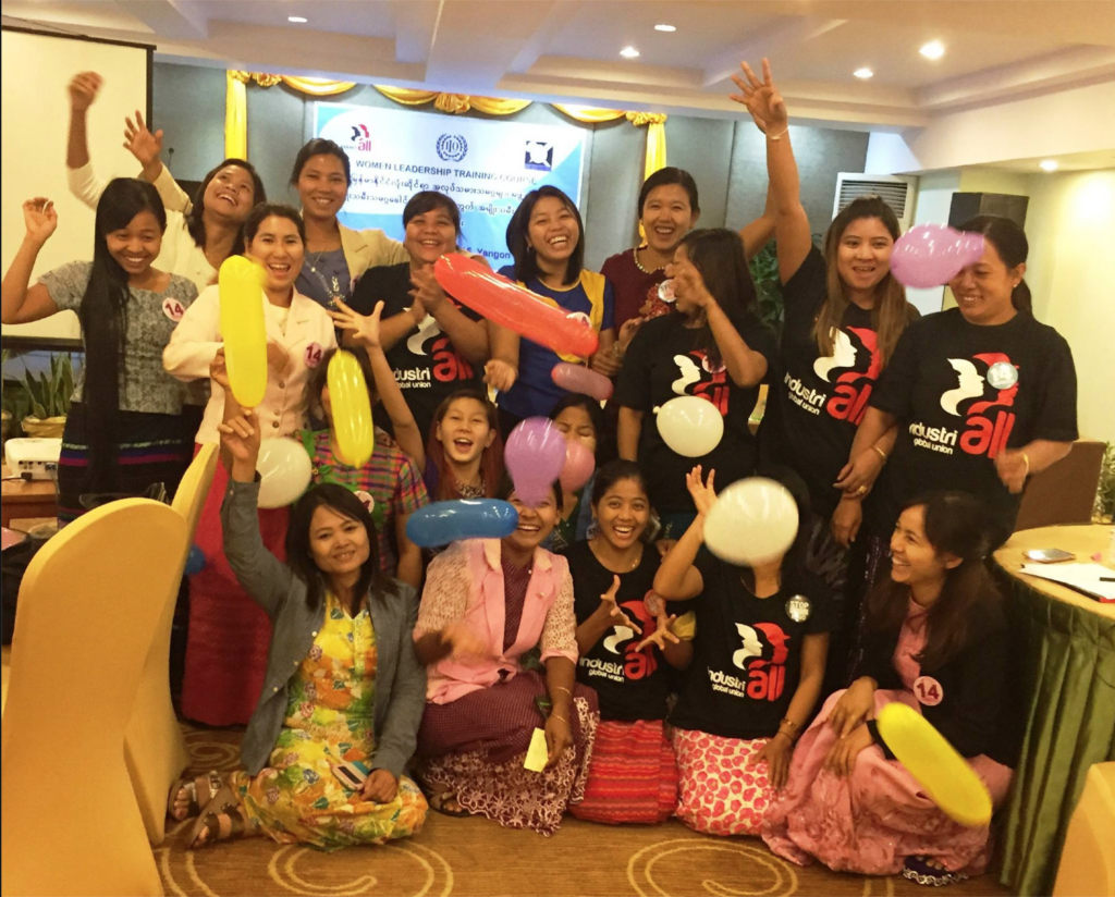 Training women in Myanmar.