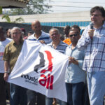 Kemal Özkan, IndustriALL ASG, speaks to union affiliates from CNQ-CUT in Sao Paolo, Brazil. 
