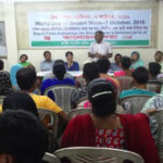 NGWF President Amirul Haque Amin delivering presidential speech at the discussion meeting on the World Day of Decent Work