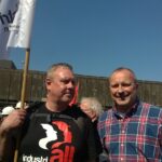 В Дуйсбурге, где расположены крупнейшие сталелитейные заводы ThyssenKrupp, на массовую акцию вышли 16000 сталелитейщиков, чтобы выразить поддержку сильной сталелитейной промышленности Европы и Германии и показать, что они не допустят деиндустриализации Европы, 11 апреля 2016 года