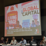 Jenny Holdcroft, directrice des politiques pour IndustriALL, discutant des salaires décents