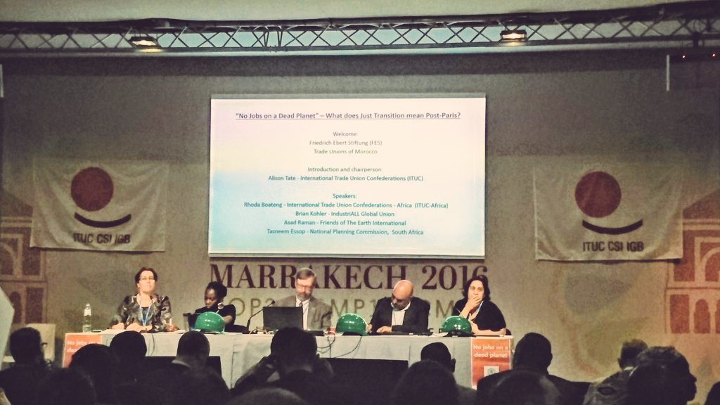 Панельная дискуссия по вопросу Справедливого перехода на конференции COP22.