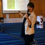 IndustriALL precarious work coordinator Armelle Seby presents the survey results