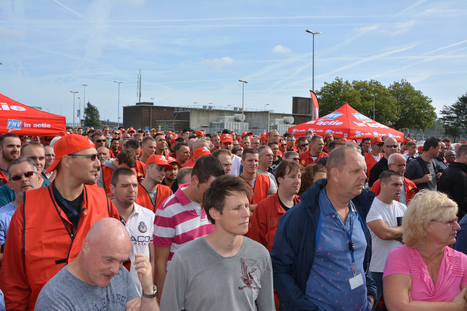 Manifestation des membres du syndicat FNV contre Shell en septembre de cette année