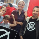 Militants de Unite manifestant contre les contrats zéro heure