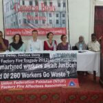 Nasir Mansoor, de NTUF, affilié d’IndustriALL, demande l’engagement juridiquement contraignant des employeurs et des marques internationales à garantir la santé et la sécurité des travailleurs.