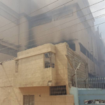 Fire at Esa Textile, Karachi, Pakistan (photo credit NTUF)