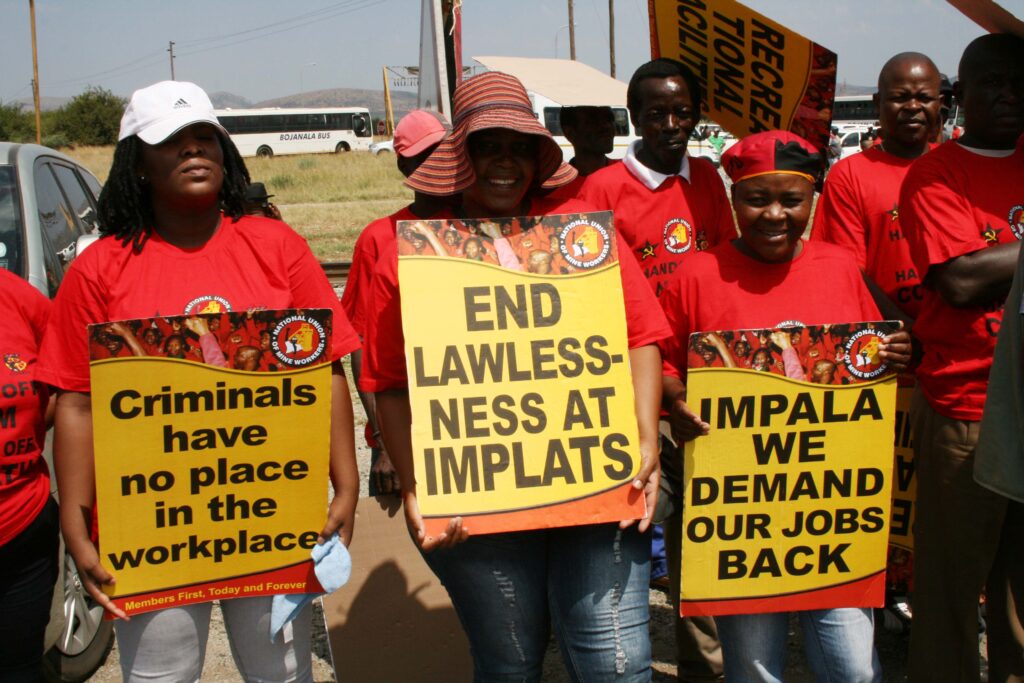NUM members protest