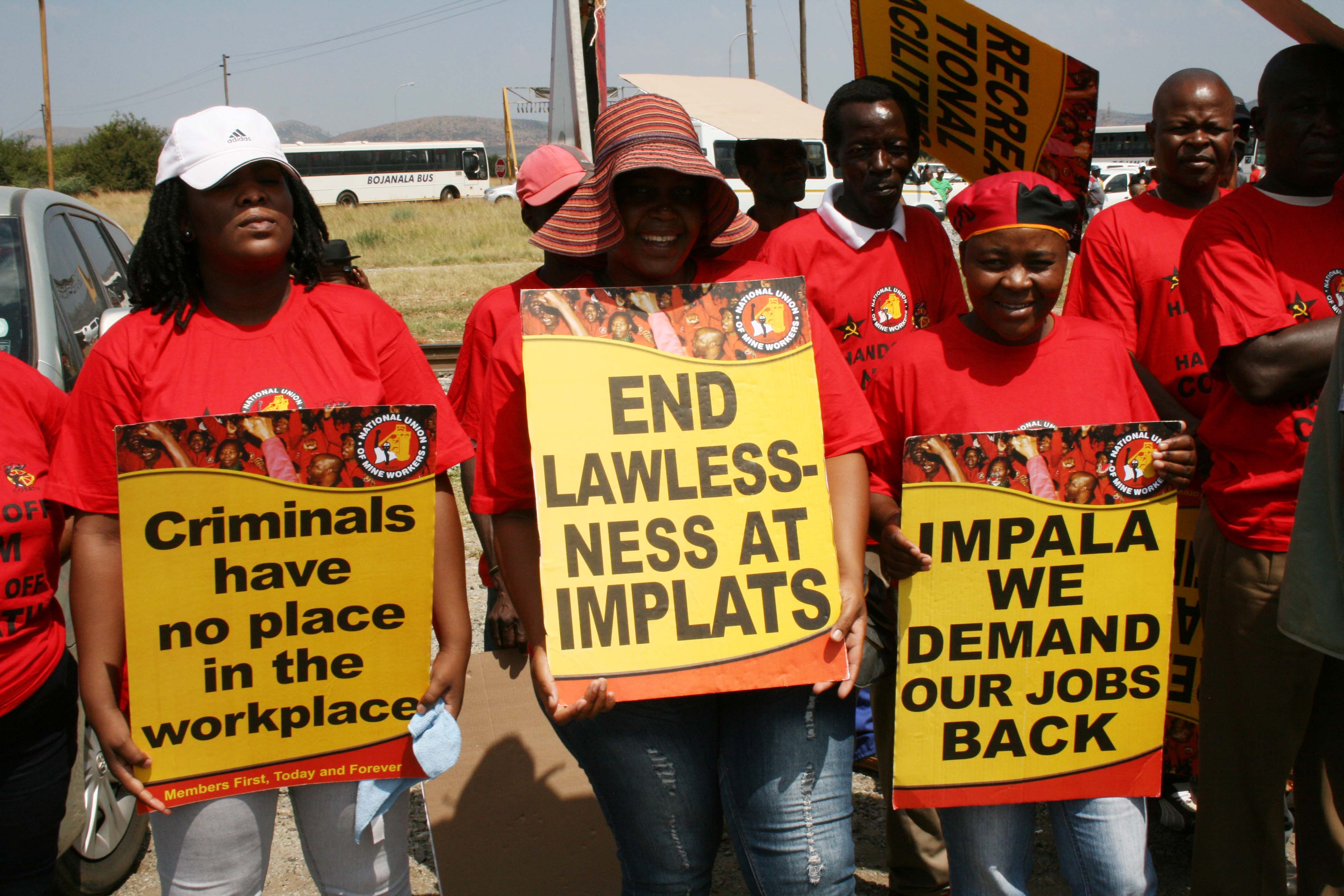 NUM members protest