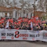 Protestors marched through the streets of Getafe in the suburbs of Madrid to send a strong message to the courts at the start of the trial. Photo: Cumbre Social