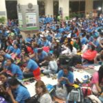 Члены профсоюза были готовы остаться на всю ночь около здания Министерства труда, но полиция разогнала участников акции.