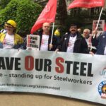Steel workers in the UK march to the Houses of Parliament in London in May 2016. Photo: Unite the Union
