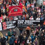 Сталелитейщики проходят маршем по улицам Лондона. Фото: Unite