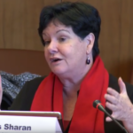 Sharan Burrow speaking at the launch of the report in Geneva