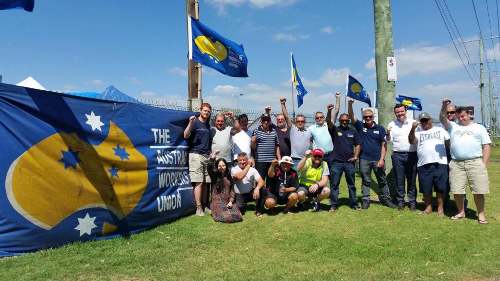 AWU members on the picket line. Photo: AWU Victoria