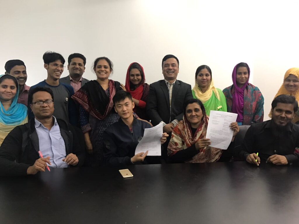 The signing of the collective agreement