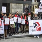 IndustriALL y UNI Global Union frente al consulado de Bangladesh en Ginebra, Suiza