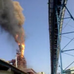 Capture d’écran d’une vidéo qui montre l’explosion qui a causé la mort des travailleurs de Gerdau