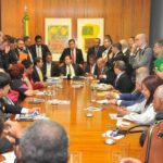 Audiencia en el Congreso Nacional en Brasilia entre el presidente de la Cámara de Representantes y las Centrales Sindicales / Crédito: J.Batista