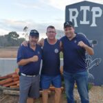 Chris Brodsky of the CFMEU with Maurice Vallée and Luc Julien of the Métallos