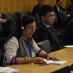 Член Исполнительного комитета Федерации работников сталелитейной, металлообрабатывающей и машиностроительной промышленности Индии и сопредседатель отраслевого сектора Глобального союза IndustriALL по вопросам цветной металлургии Санджот Вадхавкар выступила от имени Консультативного профсоюзного комитета делегации ОЭСР, Париж, Франция.