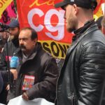 Philippe Martinez, de la federación CGT, en momentos cuando se dirigía a los medios de comunicación