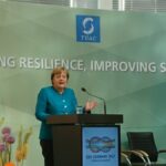 Канцлер Германии и президент G20 Ангела Меркель выступает на саммите L20 в Берлине, 17 мая 2017 г.